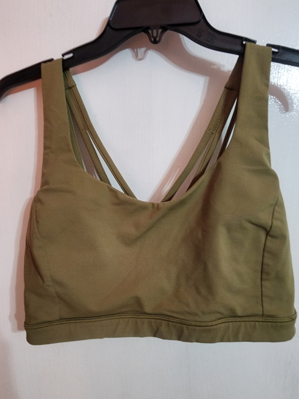 lululemon athletica Olive Green Strappy Back Sports Bra Size 12